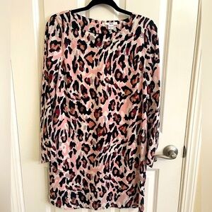 Bar III Leopard Print Shift Dress Size M
